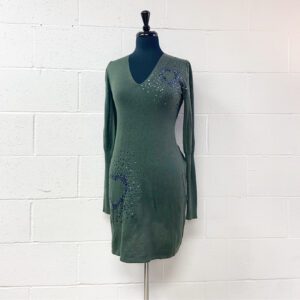 Layer green knit dress