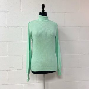 Mint green ribbed turtle neck