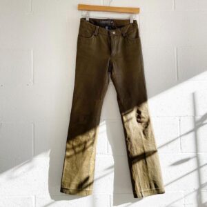 Gap green leather bootcut pants