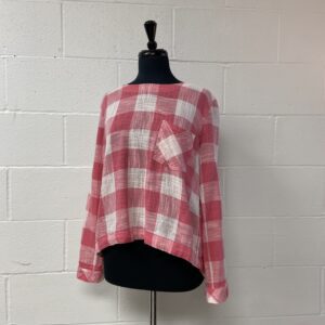 Cloth and stone pink plaid top