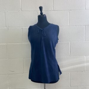 No brand navy linen top