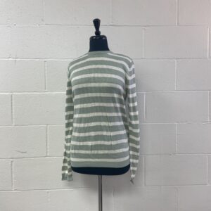 H&M sage green stripe sweater