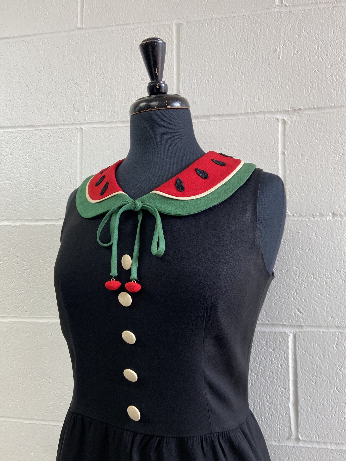 90s Moschino Cheap & Chic Vintage Watermelon Collar Dress - Image 3