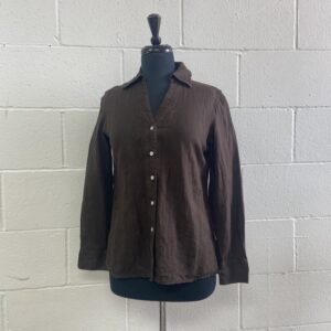 Talbots pure Irish linen brown shirt