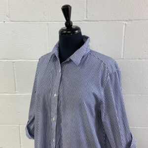 Uniqlo blue and white stripe shirt dress