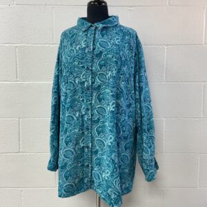 Woman within paisley corduroy shirt